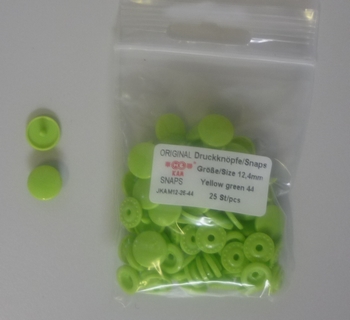 Kamsnapdrukkers 12.4mm (25 stuks), Geel-Groen 44